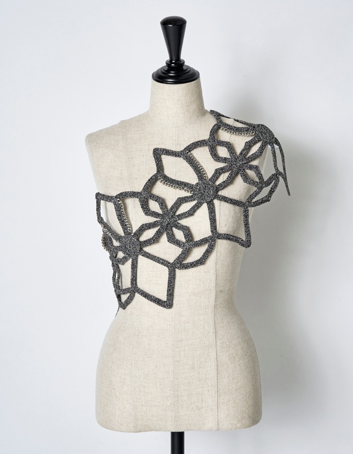 Snowflake Bond Yarn Belt / silver