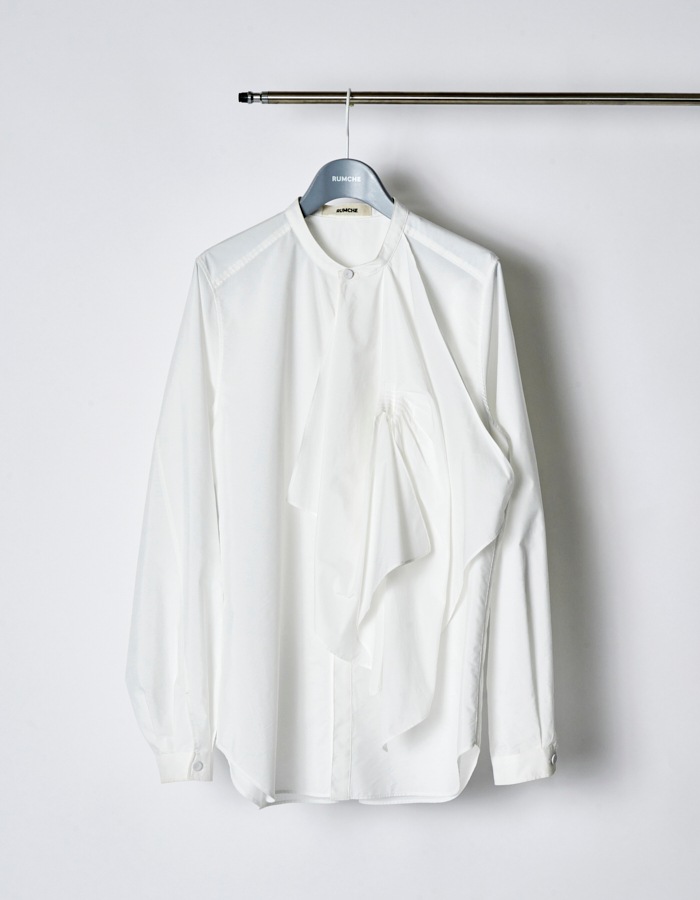 Tuck Chief Band Collar Shirt / white