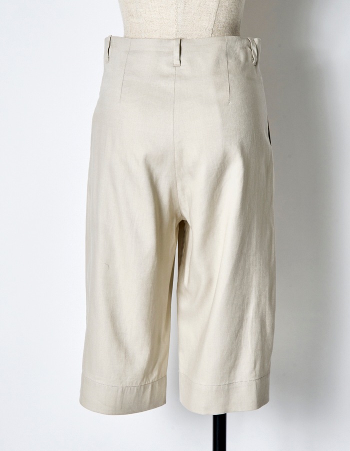 Side Button Half Pants / beige