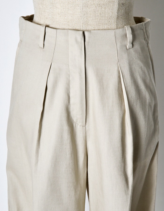 Side Button Half Pants / beige