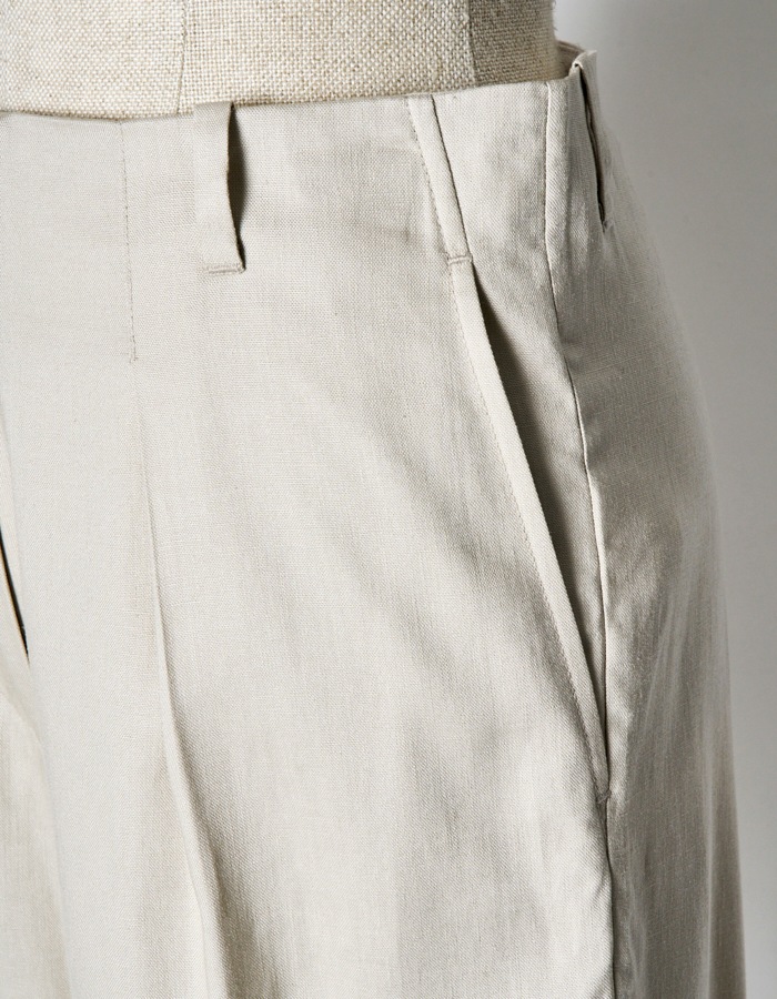 Side Button Half Pants / beige