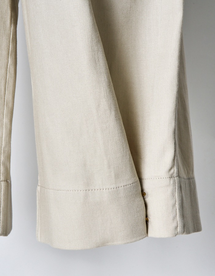 Side Button Half Pants / beige