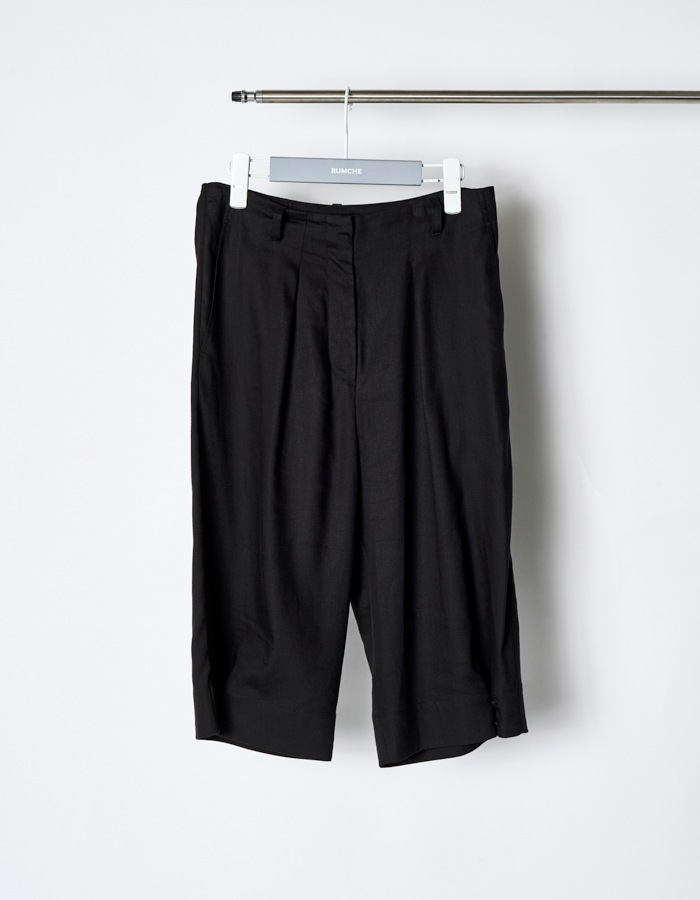 Side Button Half Pants / black