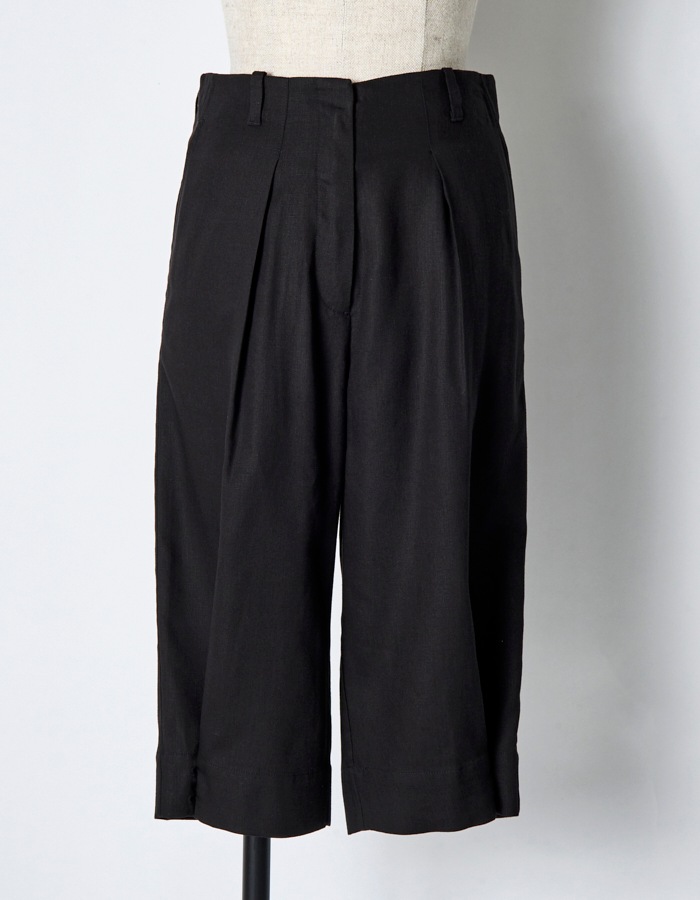 Side Button Half Pants / black