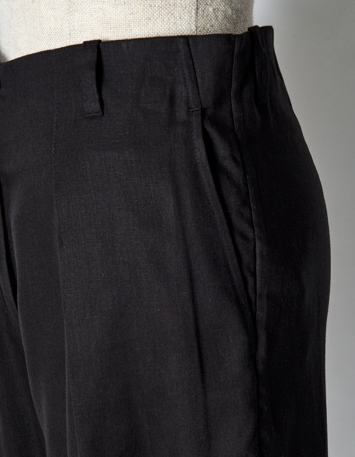 Side Button Half Pants / black