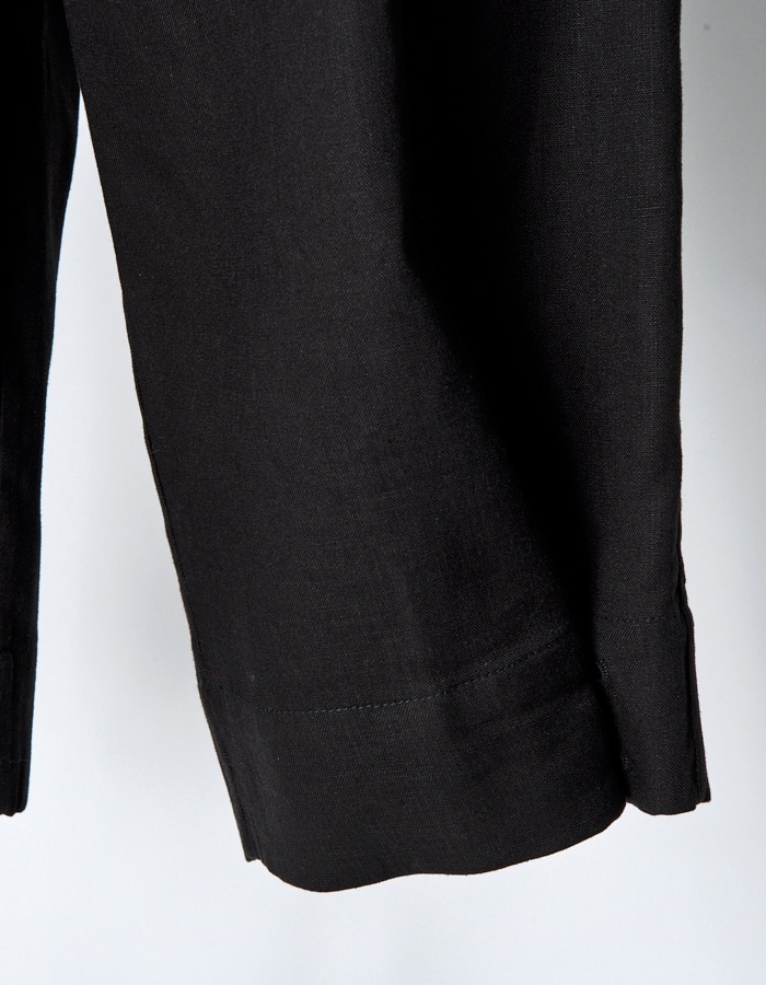 Side Button Half Pants / black
