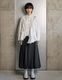 Typewriter Gathered Blouse / white