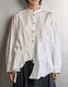 Typewriter Gathered Blouse / white