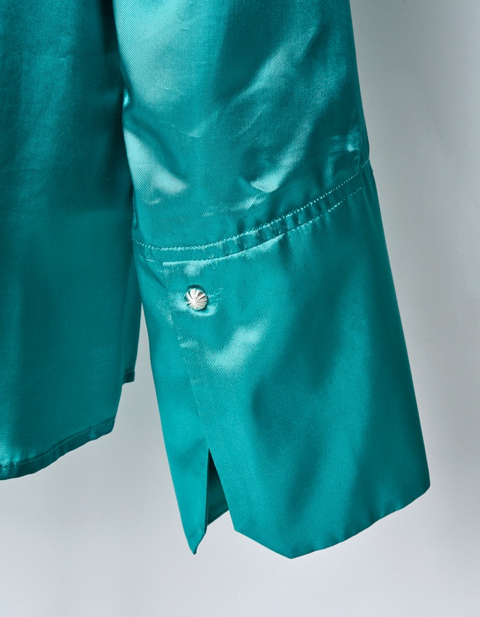 Tapa Pattern Embroidery Shirt / green