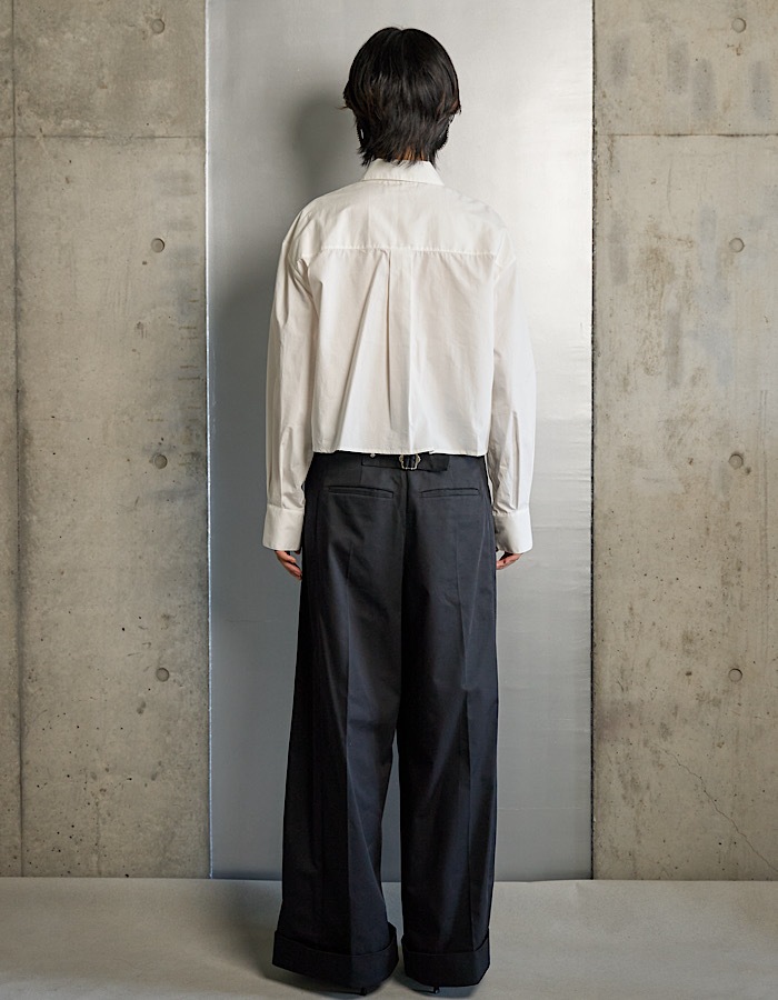 Landscape Beads Embroidery Shirt / white