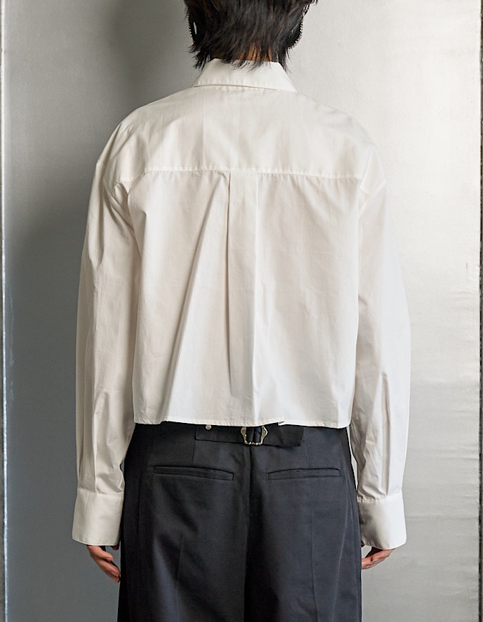 Landscape Beads Embroidery Shirt / white