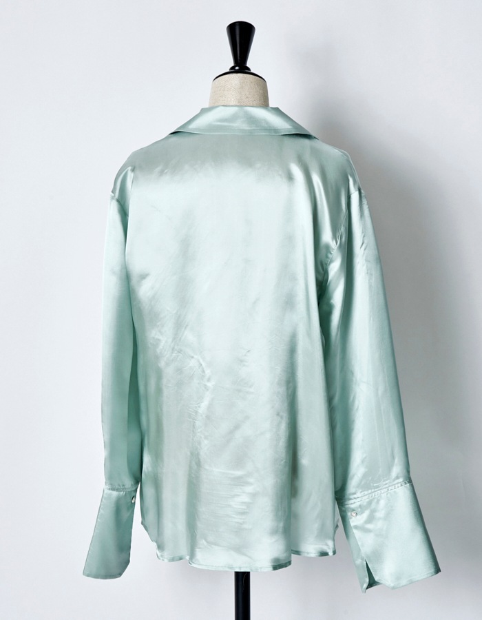 Tapa Pattern Embroidery Shirt / mint