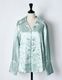 Tapa Pattern Embroidery Shirt / mint