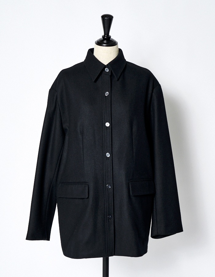 Wool Shirt Jacket / black