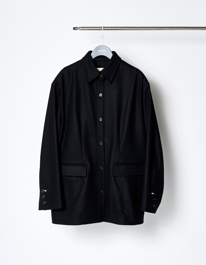Wool Shirt Jacket / black