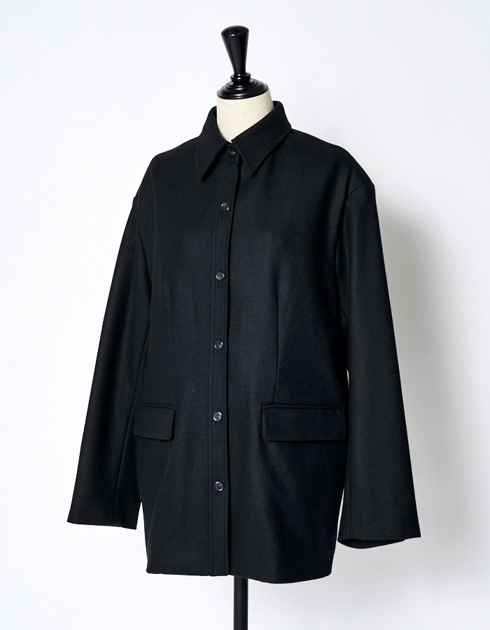 Wool Shirt Jacket / black