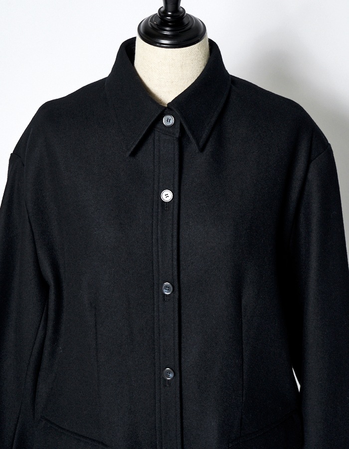 Wool Shirt Jacket / black