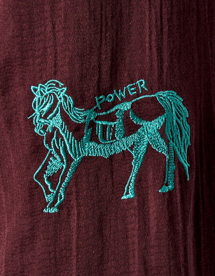 Treasure Embroidery Trousers / bordeaux