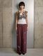 Treasure Embroidery Trousers / bordeaux