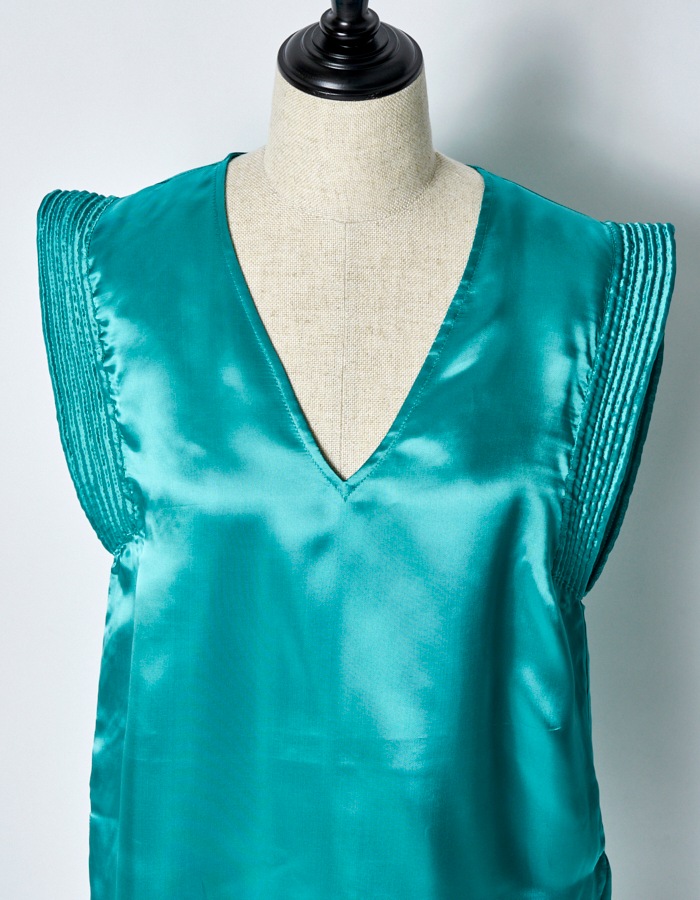 Viscose Sleeveless Tops / green