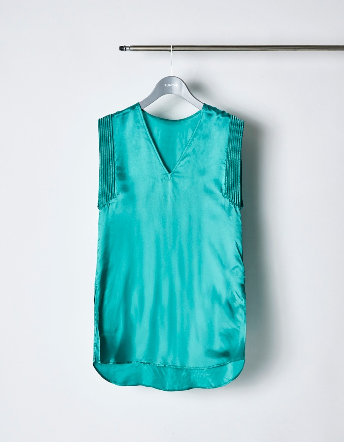 Viscose Sleeveless Tops / green