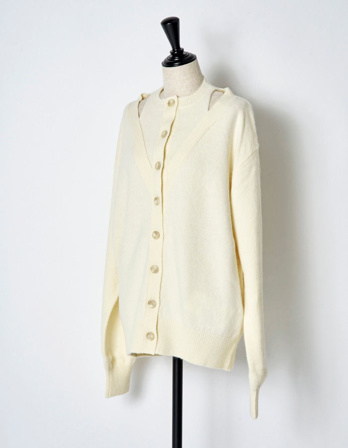 Layered Cardigan / off white