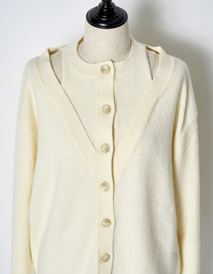 Layered Cardigan / off white
