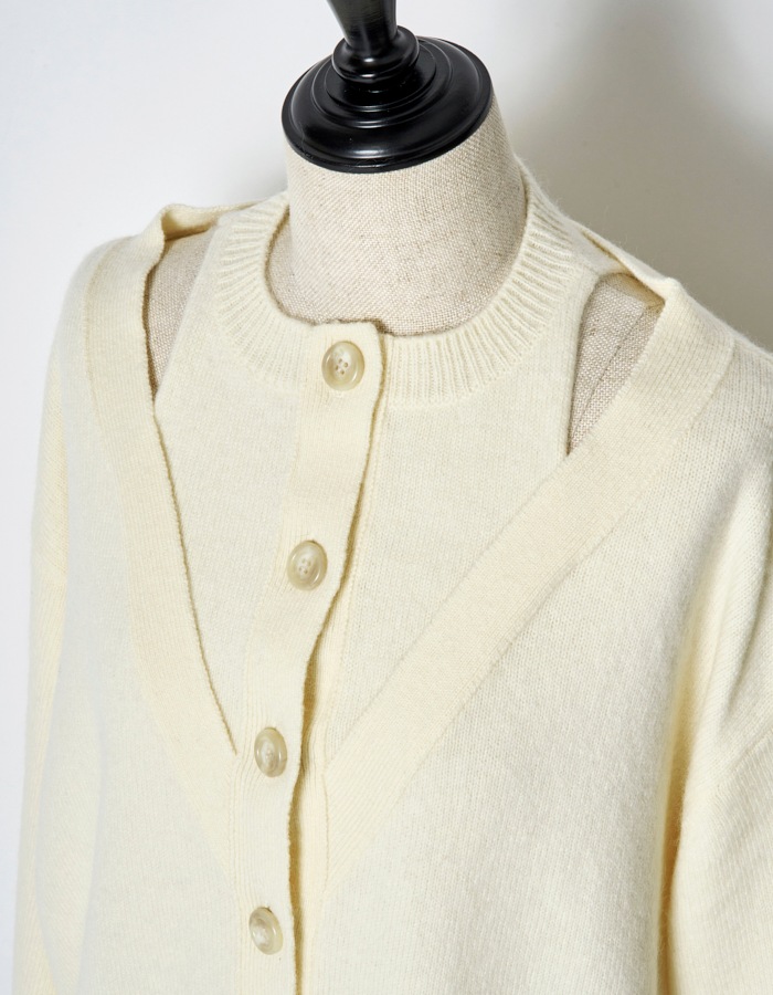 Layered Cardigan / off white