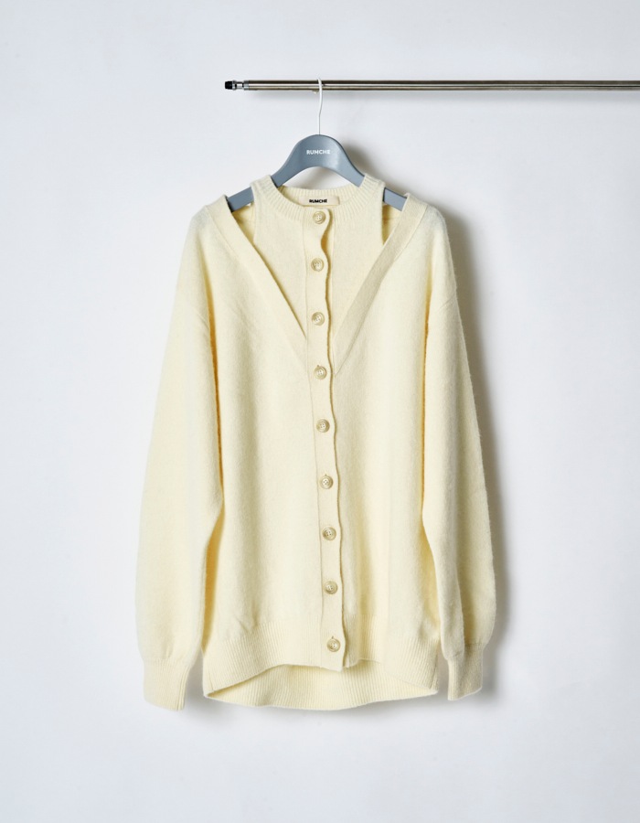 Layered Cardigan / off white