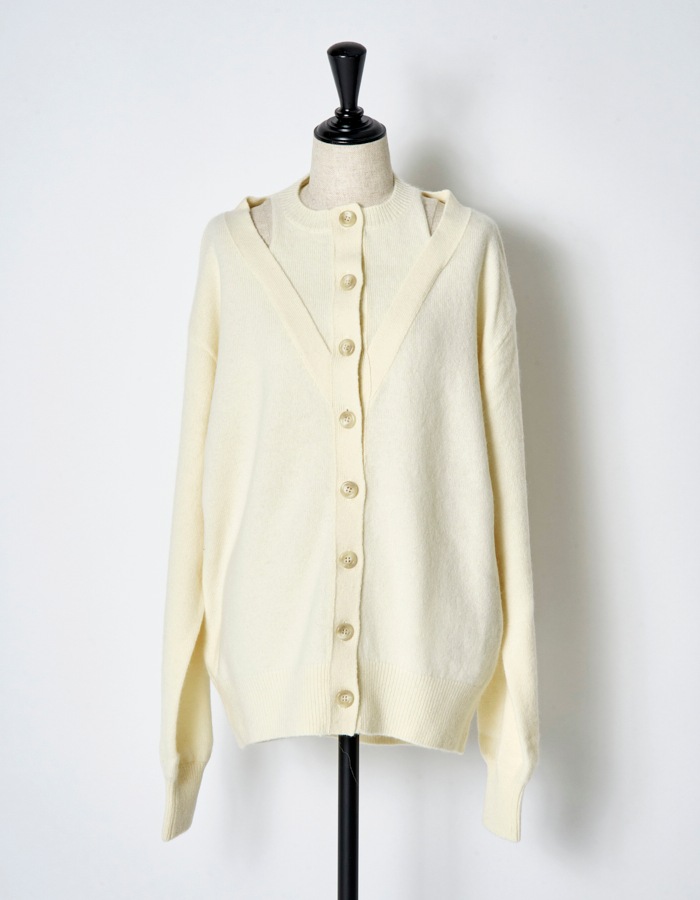 Layered Cardigan / off white