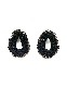 Drop Bond Yarn Pierced Earrings / black