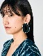 Drop Bond Yarn Pierced Earrings / black