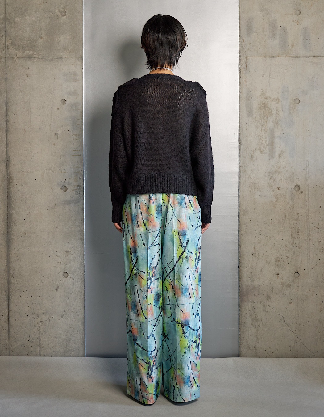 "Hidamari" Paint Trousers / blue