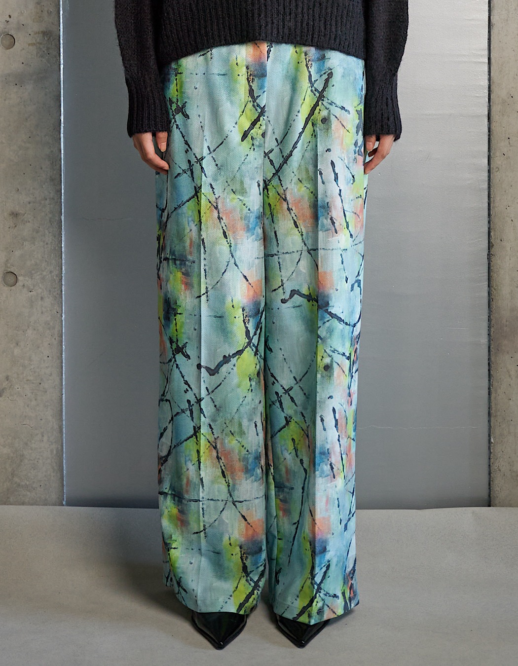 "Hidamari" Paint Trousers / blue