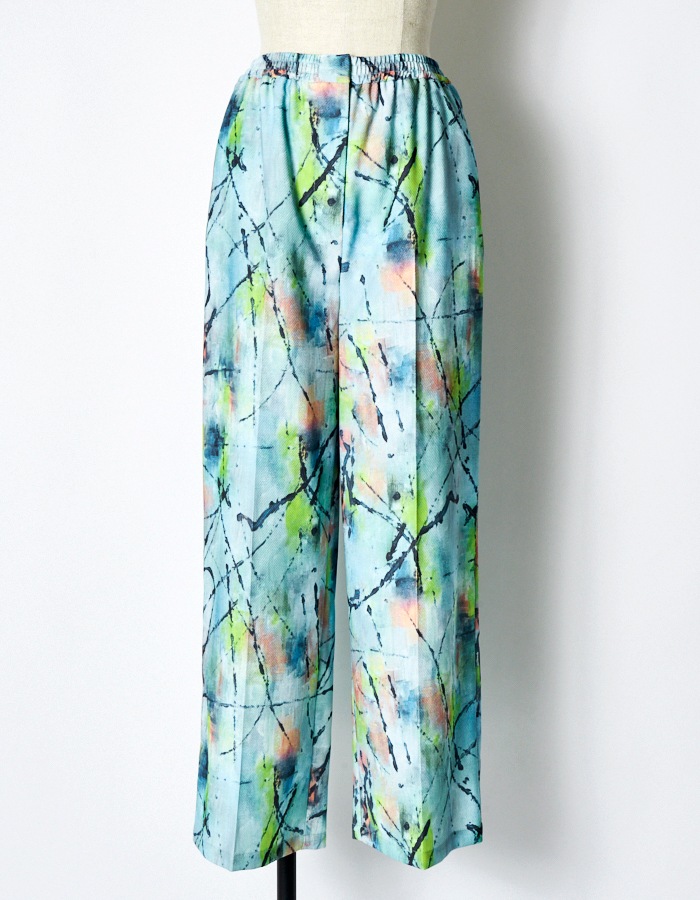 "Hidamari" Paint Trousers / blue