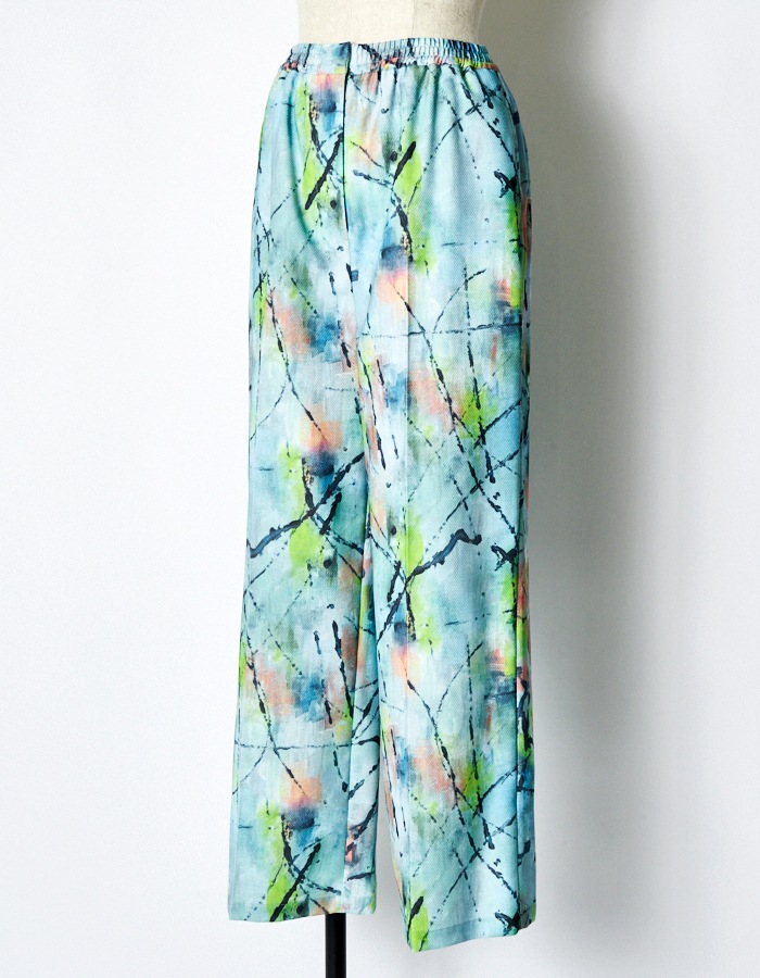 "Hidamari" Paint Trousers / blue