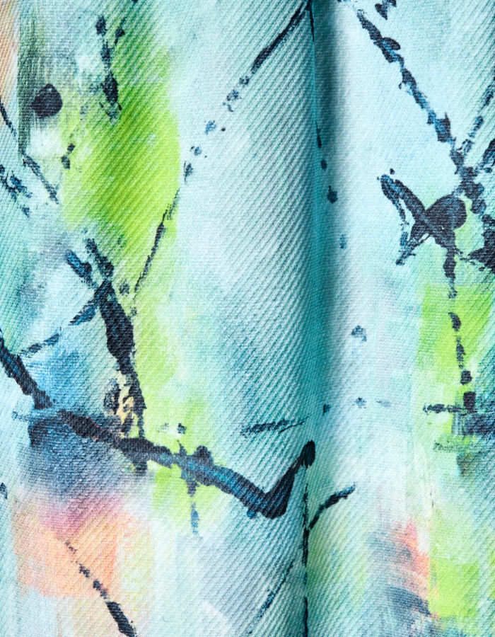 "Hidamari" Paint Skirt / blue