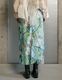 "Hidamari" Paint Skirt / blue