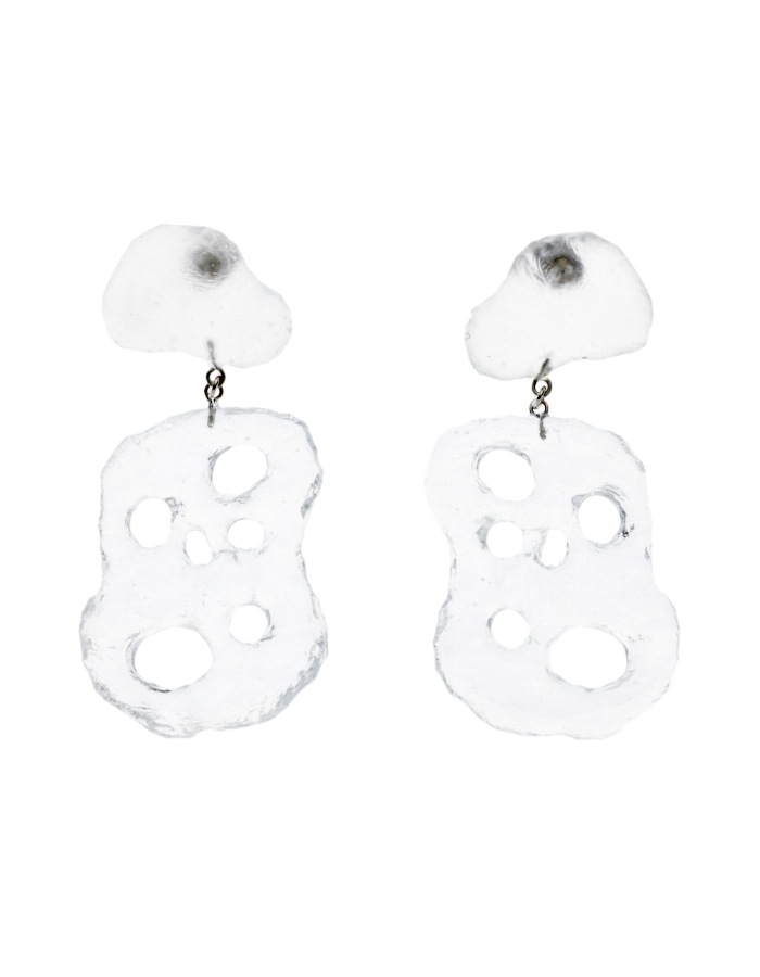 Cheese Pierced Earrings / clear