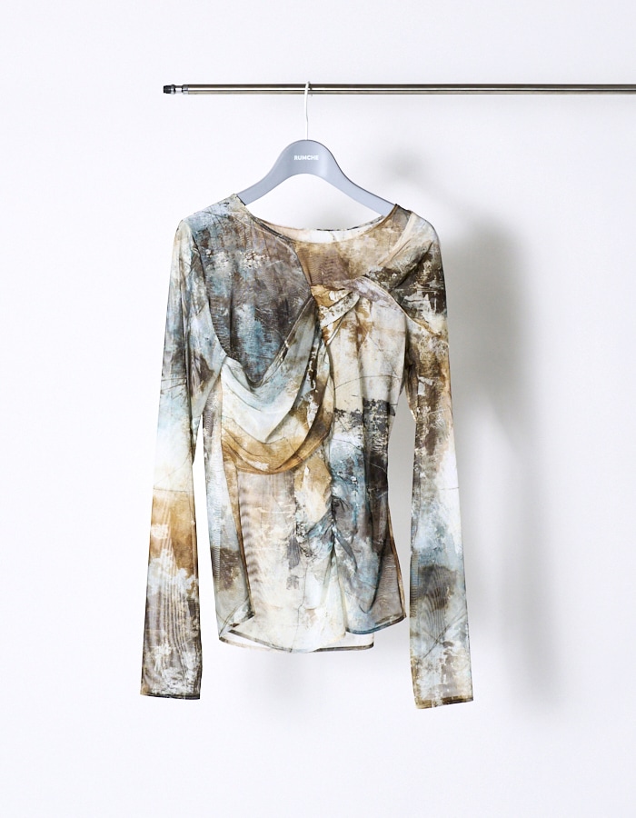 THE TOE (2WAY) ANTHURIUM TULLE TOPS Mineral Print Tulle Tops