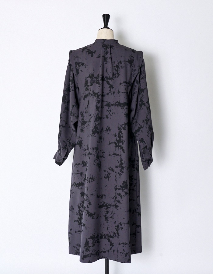 Abstract Paint Dress / charcoal gray
