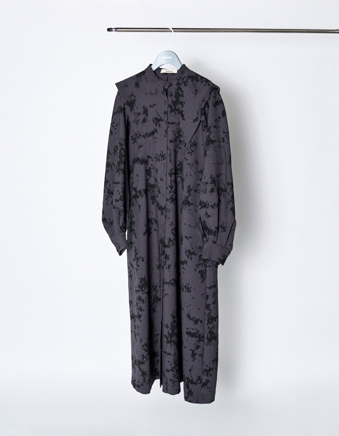 Abstract Paint Dress / charcoal gray