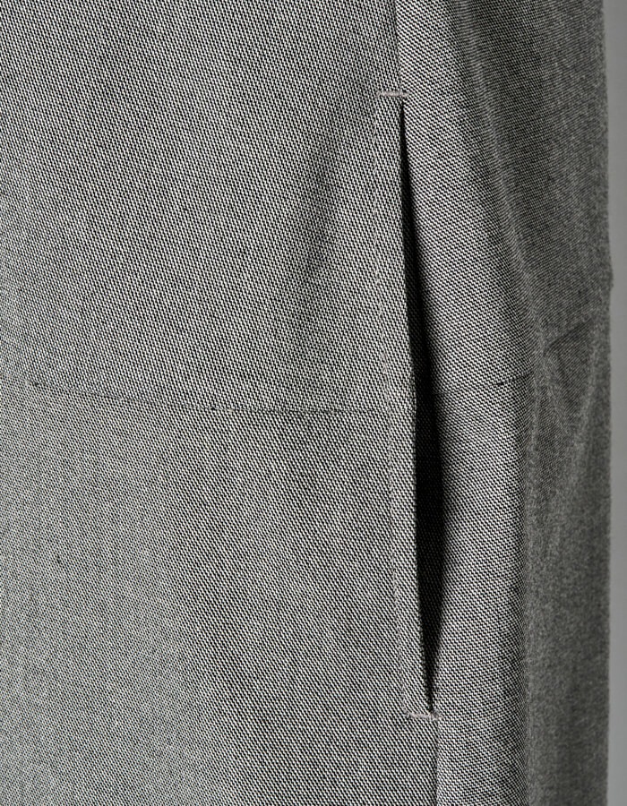 V-neck Straight Dress / gray