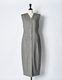 V-neck Straight Dress / gray