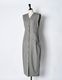 V-neck Straight Dress / gray
