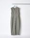 V-neck Straight Dress / gray