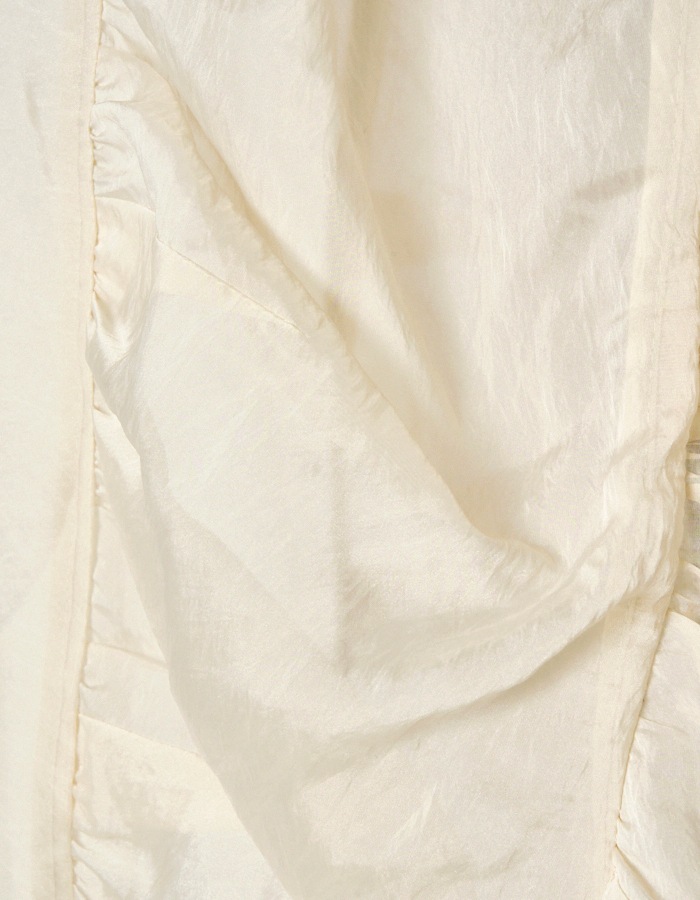 Sheer Gathered Skirt / ecru