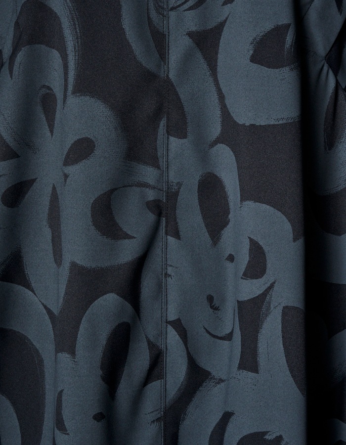 "Chain Flower" Print Dress / black