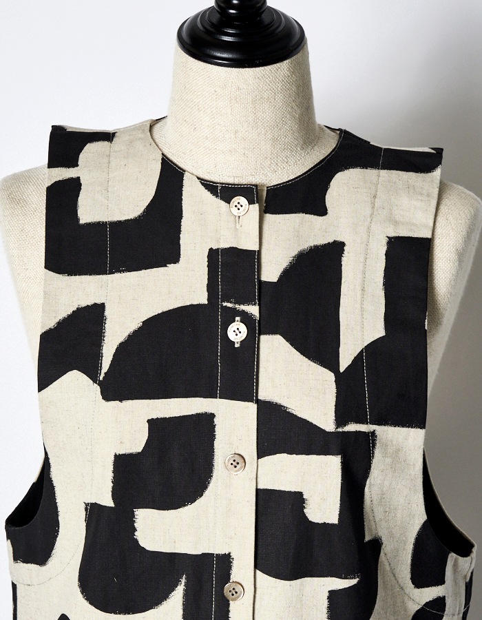 Original Graphic Dress / beige