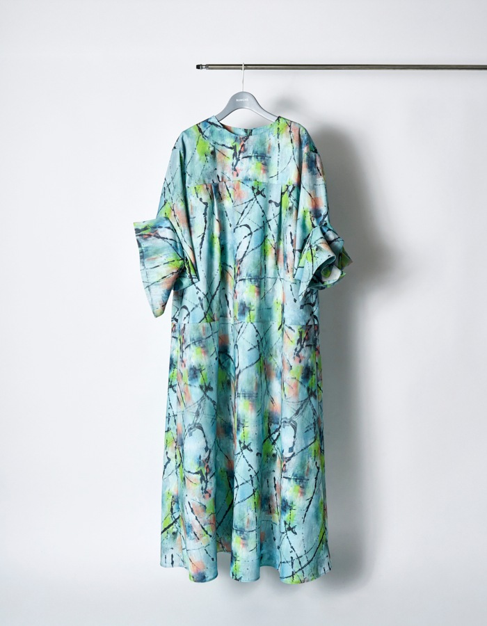 "Hidamari" Paint Dress / blue